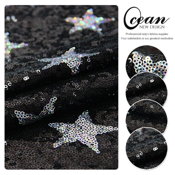 Star Pattern Sequin Fabric 